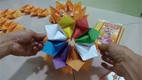 往生裙子折法|教程.折 七彩衣纸 往生钱 莲花 origami Lotus